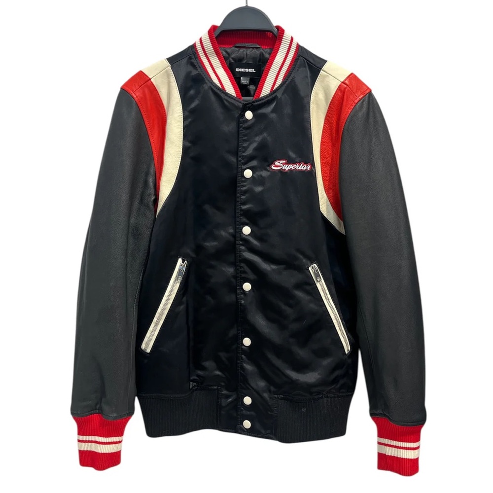 Diesel Black and Red Varsity Jacket